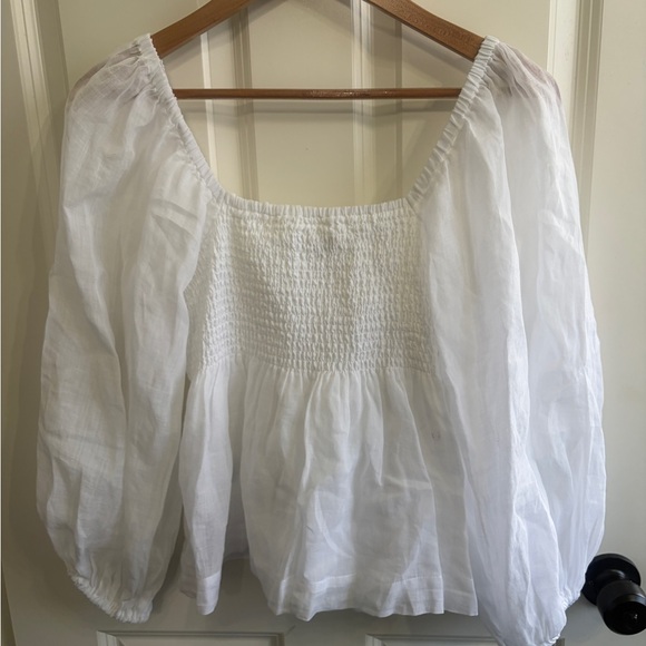 Banana Republic White Blouse with Puff Sleeves - Picture 6 of 11